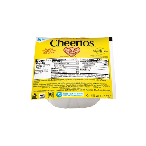 Cheerios Cheerios Whole Grain Oat Gluten Free Cereal Bowlpak 1 oz